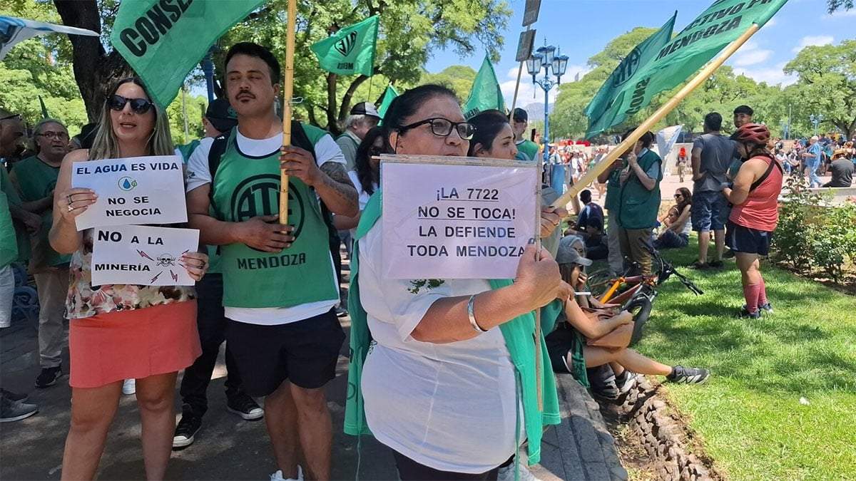 ATE, contra la reforma laboral y contra la minería en Mendoza.