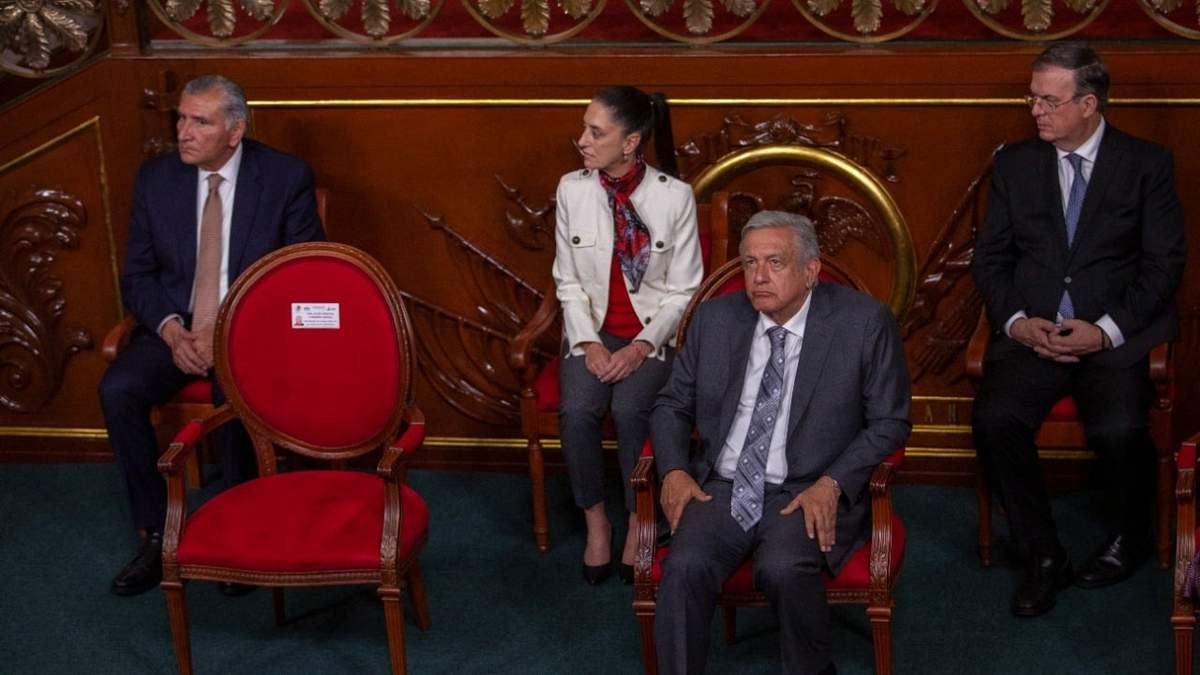 Adán Augusto López, Claudia Sheinbaum, Marcelo Ebrard y el presidente López Obrador