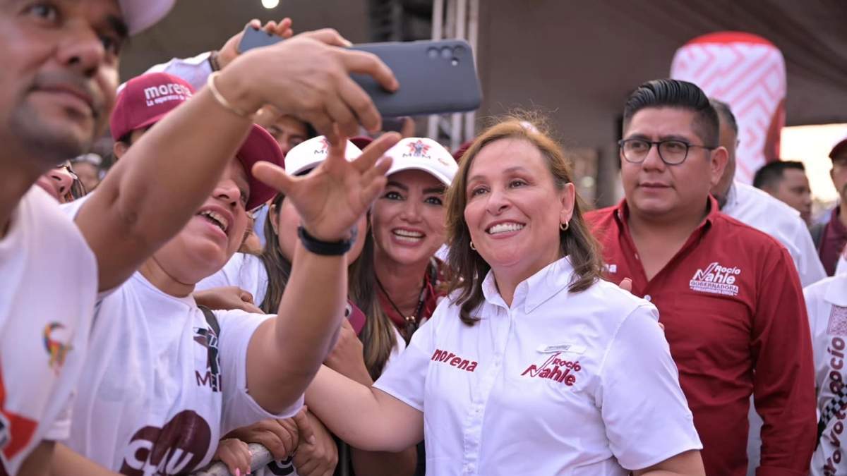 La candidata en su campaña