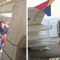 Pasajero causa pánico al abrir puerta de emergencia en pleno vuelo de Asiana Airlines (Videos)
