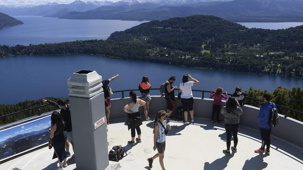 Turistas en Bariloche, Río Negro. Fuente: (Twitter)