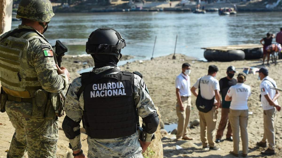El despliegue de seguridad está a la espera de la caravana de migrantes. Fuente: (Twitter)
