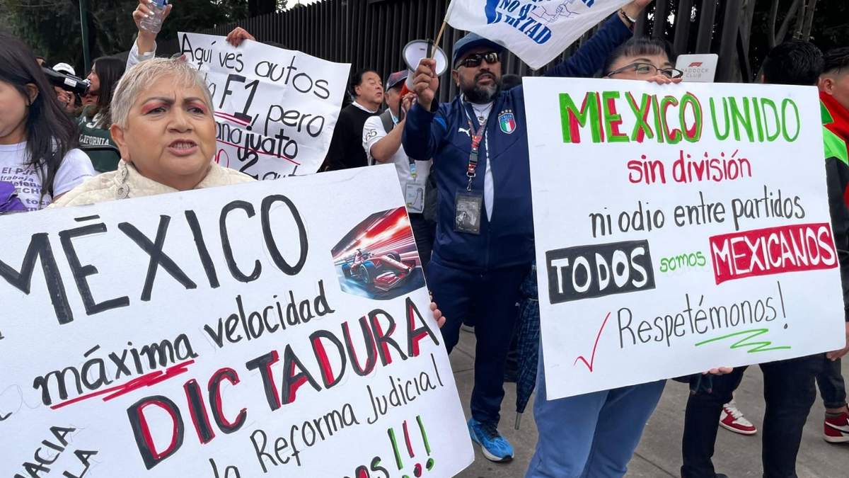 Trabajadores del Poder Judicial se manifestaron afuera de la Puerta 6 del Autódromo Hermanos Rodríguez