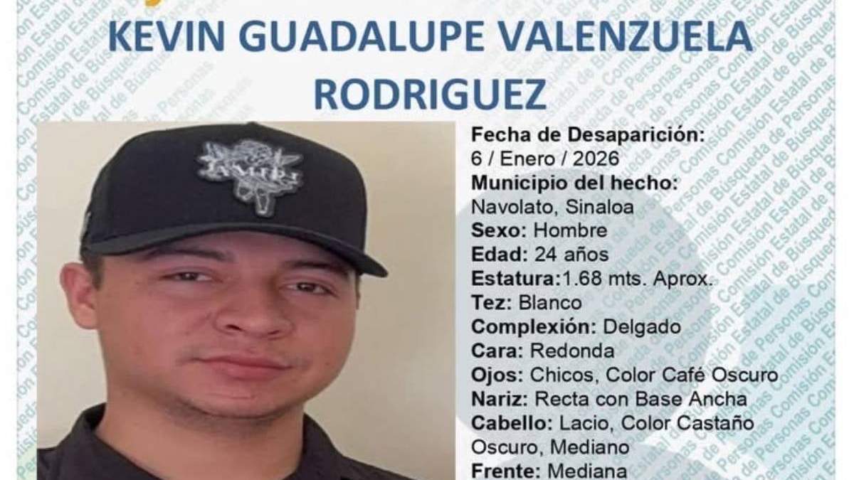 Ficha de búsqueda del policía municipal Kevin Guadalupe