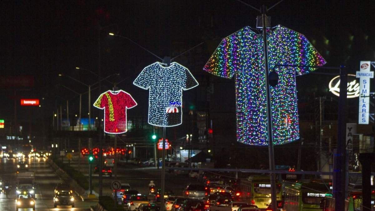 Adornos luminosos en Guadalupe, Nuevo León