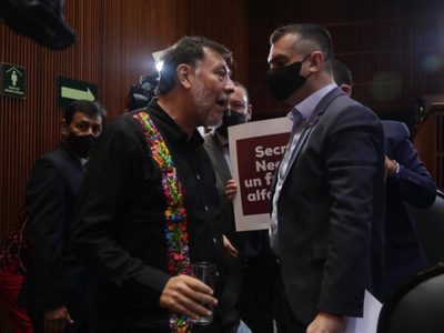 Triana llama “Chagoleón legislativo” a Fernández Noroña y ambos riñen en comparecencia de Bartlett