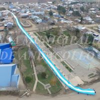 Vecinos de Andacollo desplegaron la bandera Argentina más larga de Neuquén