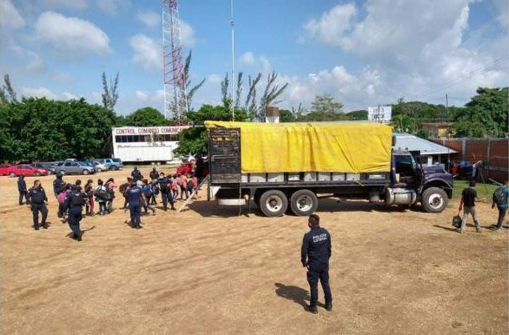 Migrantes detenidos en Veracruz