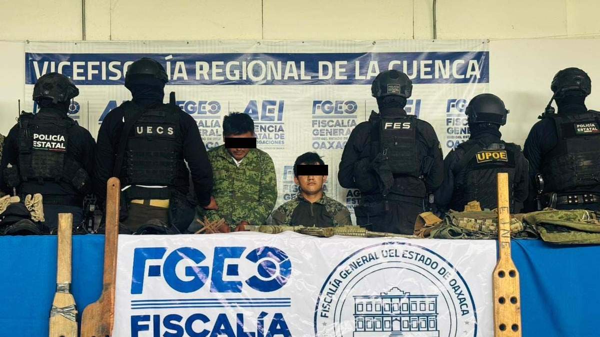 Los dos hombres presuntamente vinculados a una célula delictiva que opera en Oaxaca y Veracruz