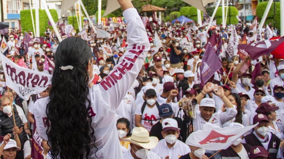 La morenista Michelle Núñez organizó una marcha por la paz en el jardín central