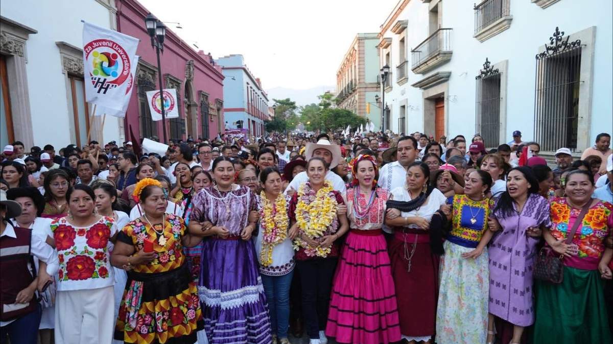 Sheinbaum en mitin en Oaxaca