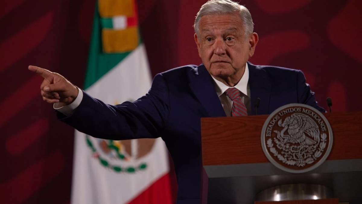 El presidente durante su conferencia de prensa en Palacio Nacional