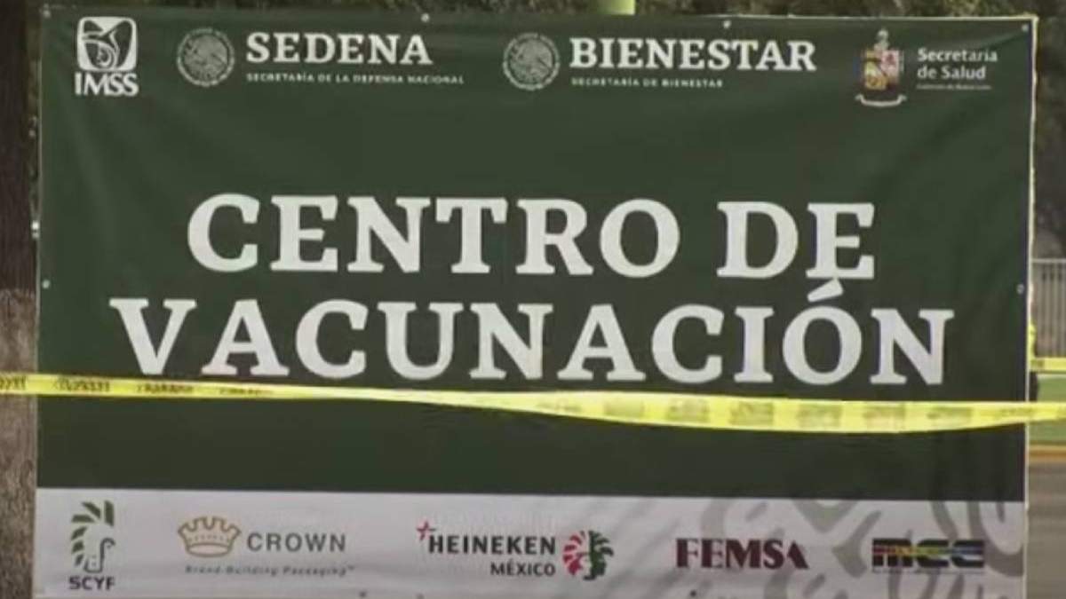 Entrada del módulo de vacunación instalado en la cervecera