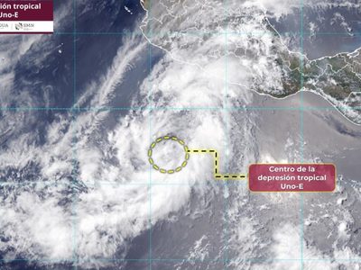 Surge la depresión tropical Uno-E, primer ciclón de 2025 en el Pacífico