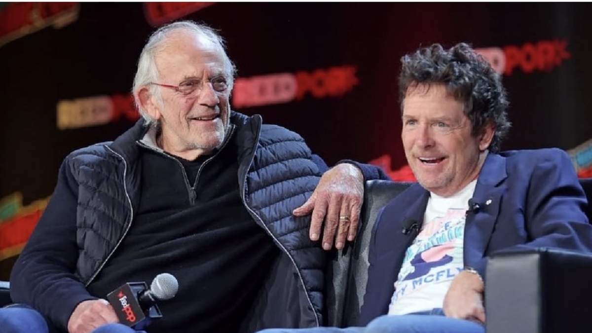 El "Doc" Brown y Marty McFly, 37 años después, en la Comic Con de Nueva York