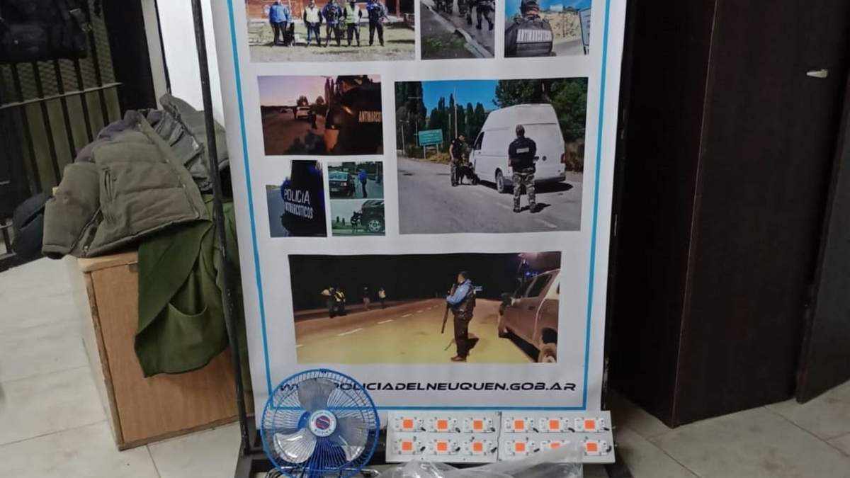 La Policía secuestró un kilo de marihuana durante un operativo en San Martín. Fuente: (Policía de Neuquén)