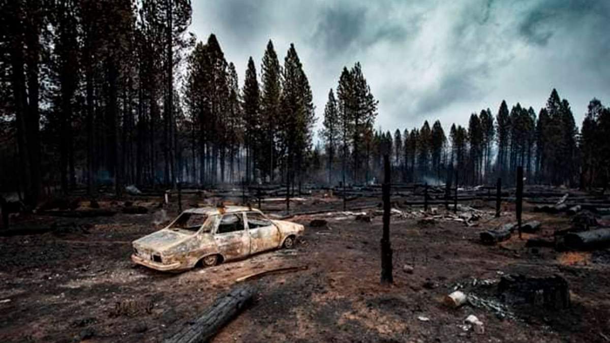 Así quedó la Comarca Andina tras los incendios. Fuente: (Twitter)