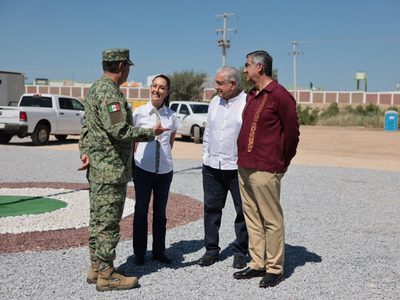 AMLO y Sheinbaum visitan el Nuevo Centro de Aduanas de México ubicado en Nuevo Laredo, Tamaulipas