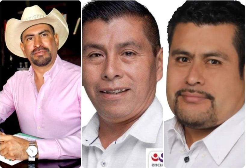 Los alcaldes de Epazoyucan, Fidel Arce Santander; Huautla, Felipe Juárez Ramírez, y Yahualica, Elías Sanjuán Sánchez