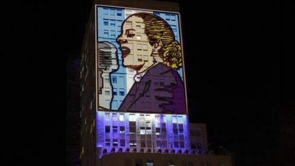 Imagen de Eva Duarte de Perón en el Ministerio de Desarrollo Social. Fuente: (Twitter)