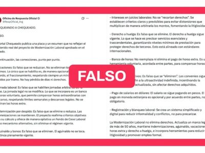 Chequeado afirma que la Oficina de Respuesta Oficial refutó una infografía con desinformación