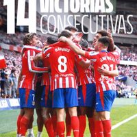 Atlético Madrid gana su 14mo partido consecutivo y lidera la liga española