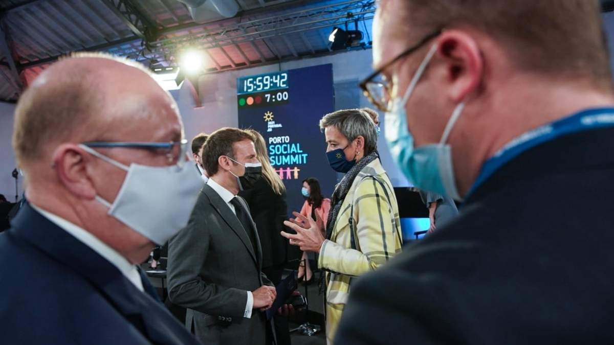 El presidente de Francia, Emmanuel Macron, en una cumbre en Portugal