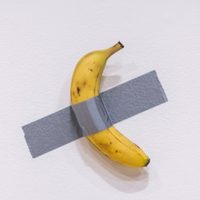 Plátano con cinta adhesiva se vende por 6.2 millones de dólares en subasta de arte