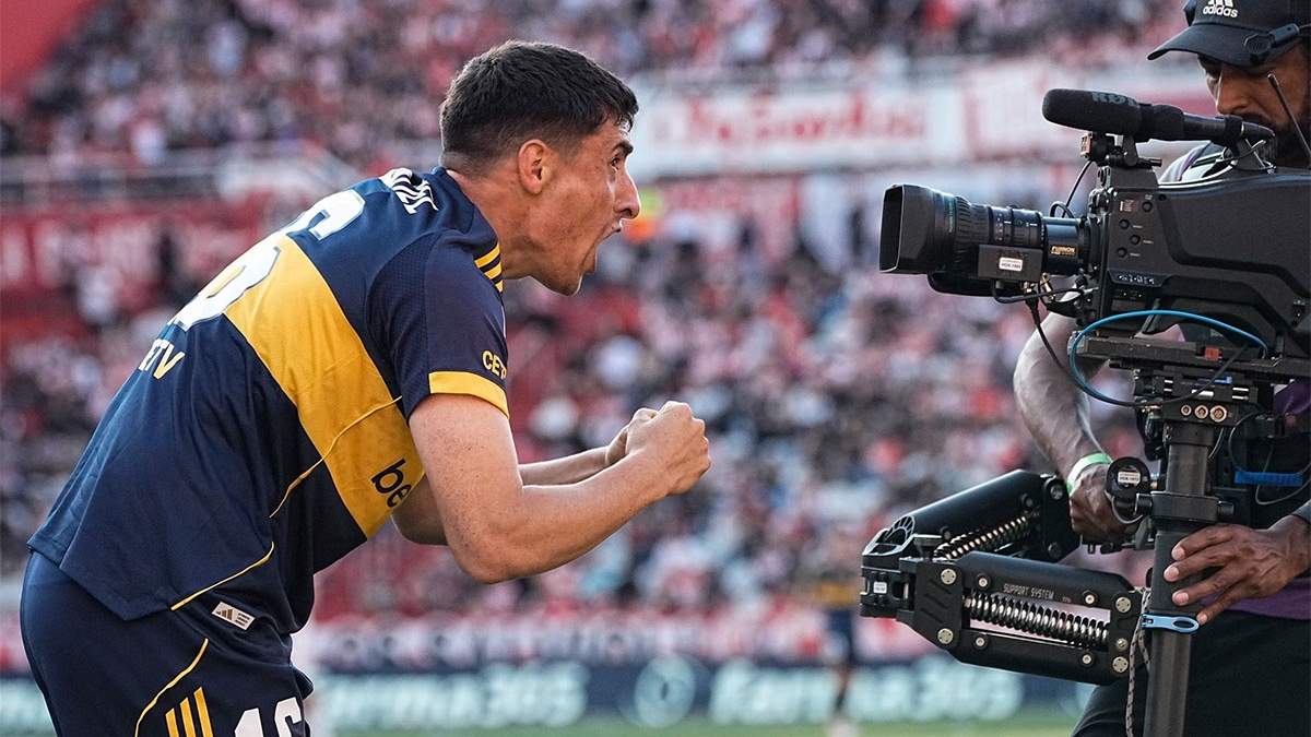 La Bestia. Merentiel festejó gritándole a la cámara, como Maradona en USA 1994.