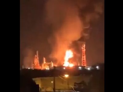 Reportan incendio en la Refinería Lázaro Cárdenas de Minatitlán