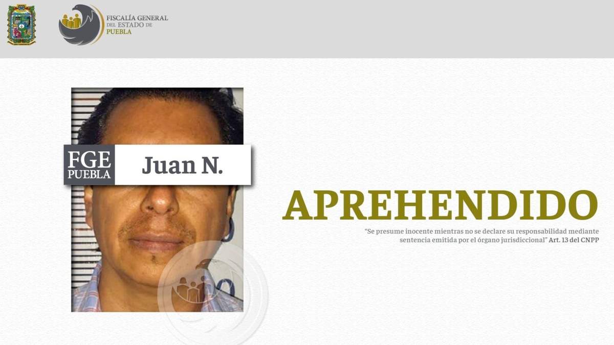 La Fiscalía de Puebla reportó la detención