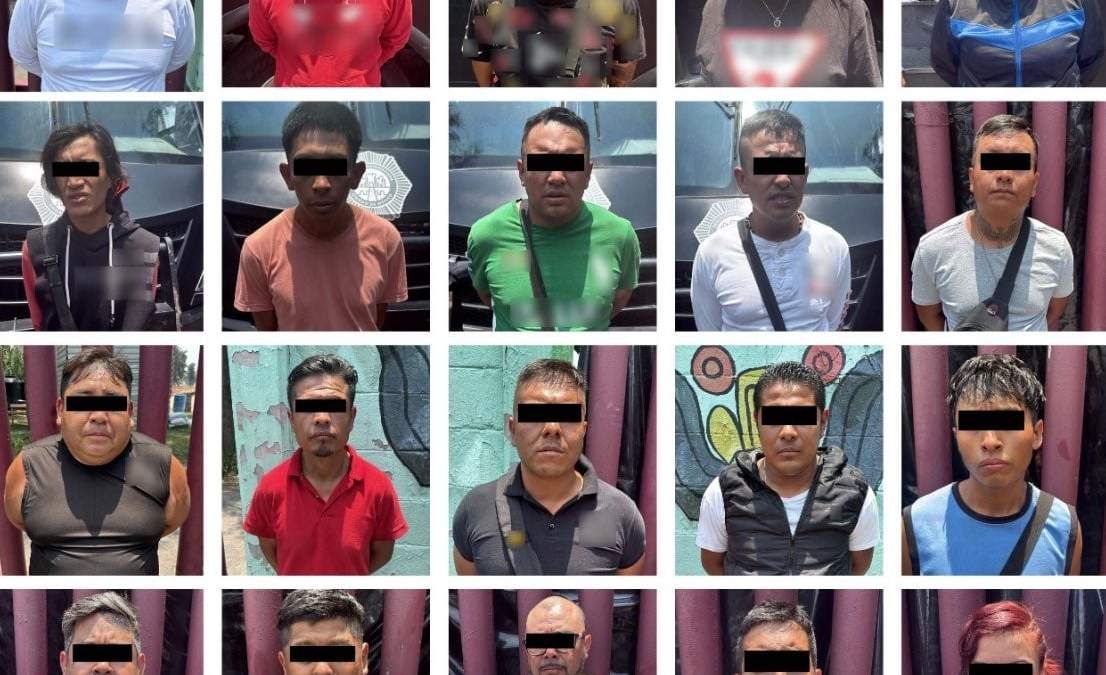 Integrantes de "Los 300", detenidos en la Alcaldía Gustavo A. Madero, de la Ciudad de México