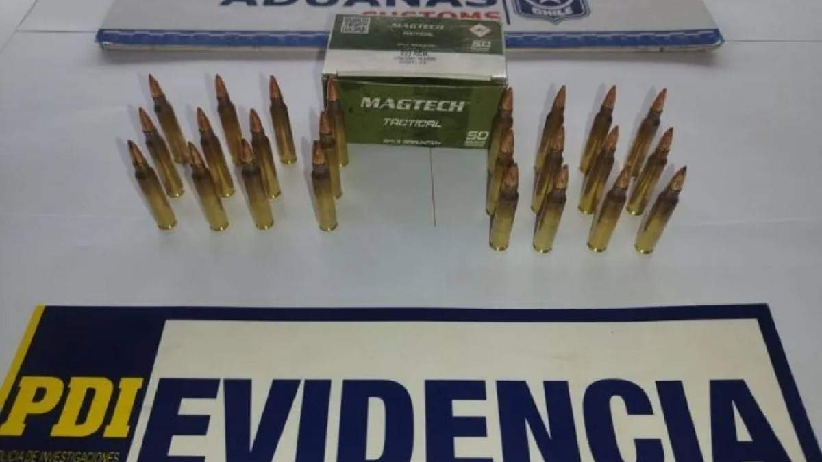 Los proyectiles detectados por agentes de la Aduana en Chile. Fuente (Diario Osorno)