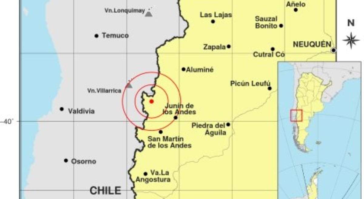 Sismo en Neuquén. Fuente: (Inpres)