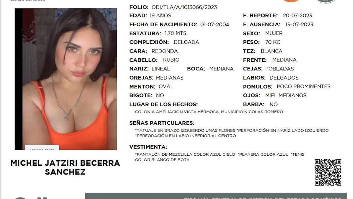 Ficha de búsqueda de la joven en el Protocolo Alba