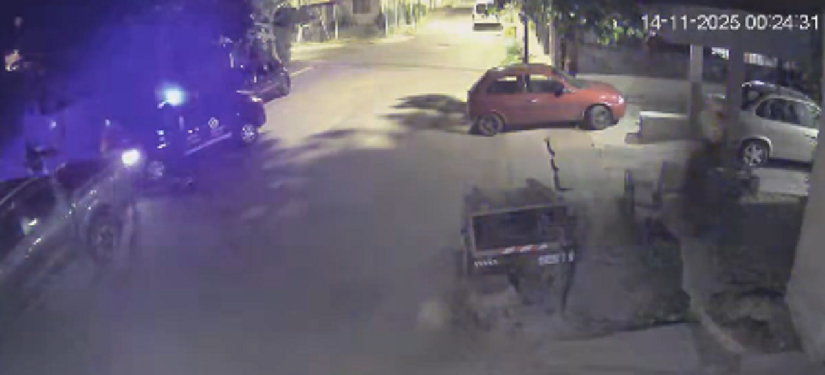 El robo quedó captado en la cámara de un vecino.