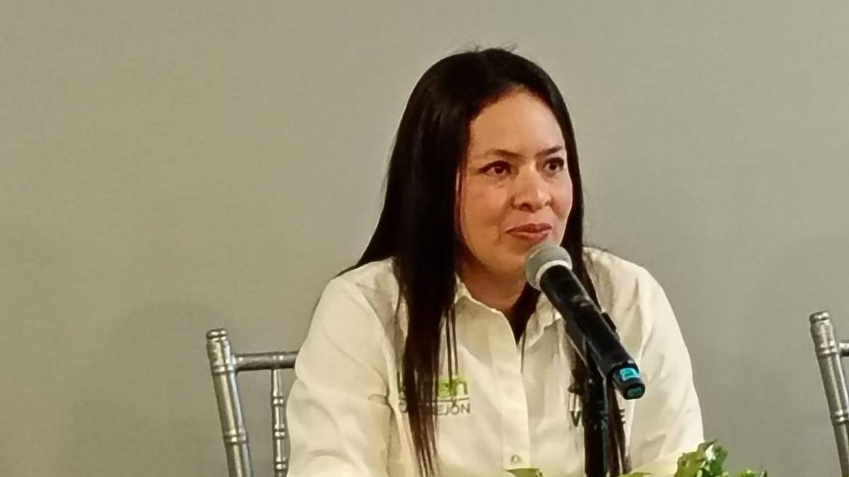 Karen Castrejón Trujillo, dirigente nacional del PVEM, en su visita a Reynosa
