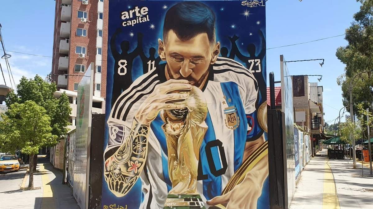 Mural "Campeones del mundo" del artista Syder. Fuente: (Javier Manzano)