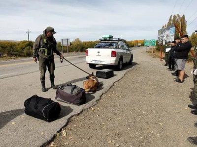 Con ayuda de un perro adiestrado, Gendarmería encontró cocaína y marihuana y detuvo a tres hombres