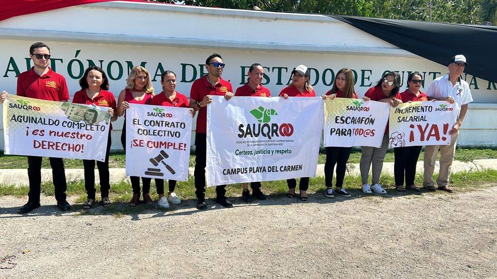 Protesta en la Universidad Autónoma de Quintana Roo