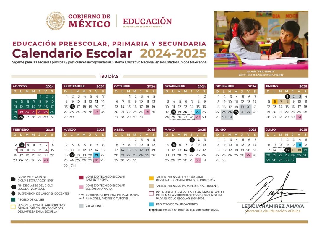 calendario escolar basica