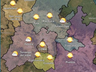 Así estará el clima en la zona metropolitana del Valle de México