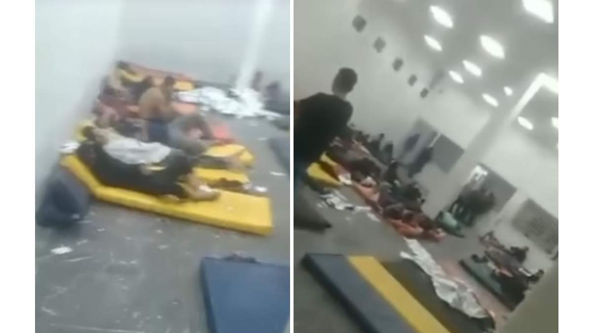 Migrantes en el centro de detención de Ciudad Juárez que fue incendiado