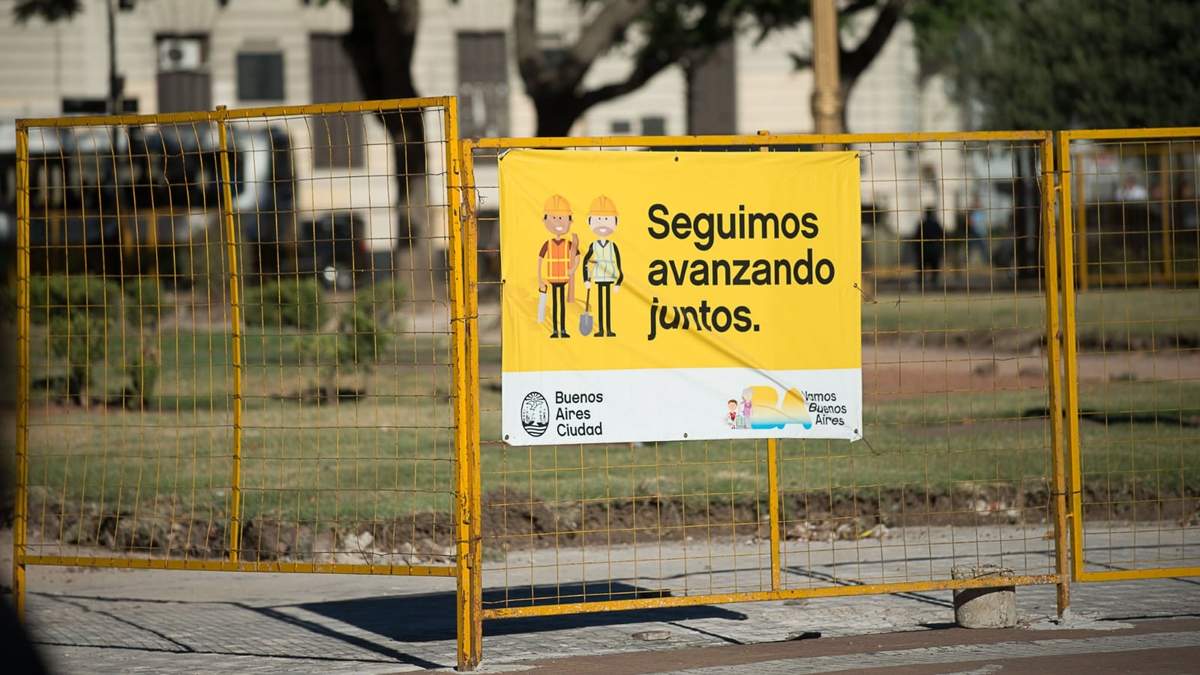 Señalización de obras del Gobierno de la Ciudad de Buenos Aires. Fuente: (Twitter)