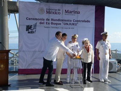 Américo Villarreal agradece apoyo de la presidenta Sheinbaum y de la Marina al desarrollo de