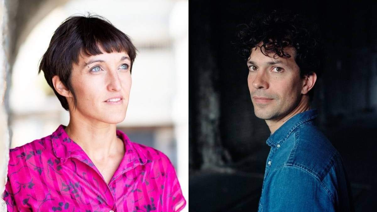 La escritora vasca Uxue Alberdi y el francés Pierre Ducrozet