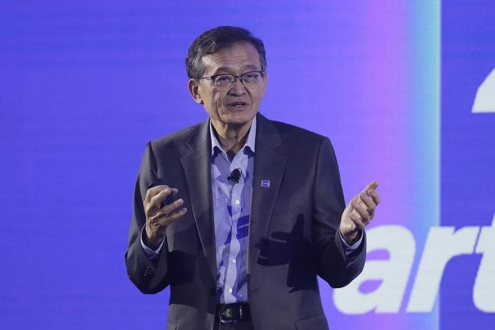 El director ejecutivo de Intel, Lip-Bu Tan, pronuncia un discurso durante la feria Computex 2025 en Taipéi, Taiwán, el lunes 19 de mayo de 2025