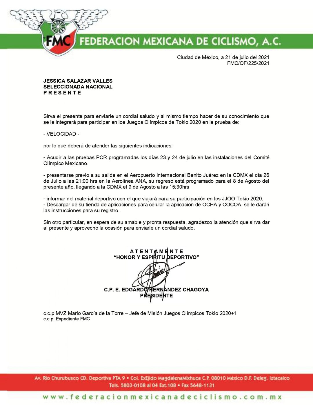 carta federacion