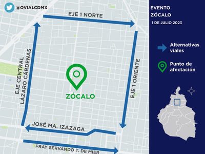 Este es el operativo vial y de seguridad por acto de AMLO en el Zócalo; siga estas recomendaciones