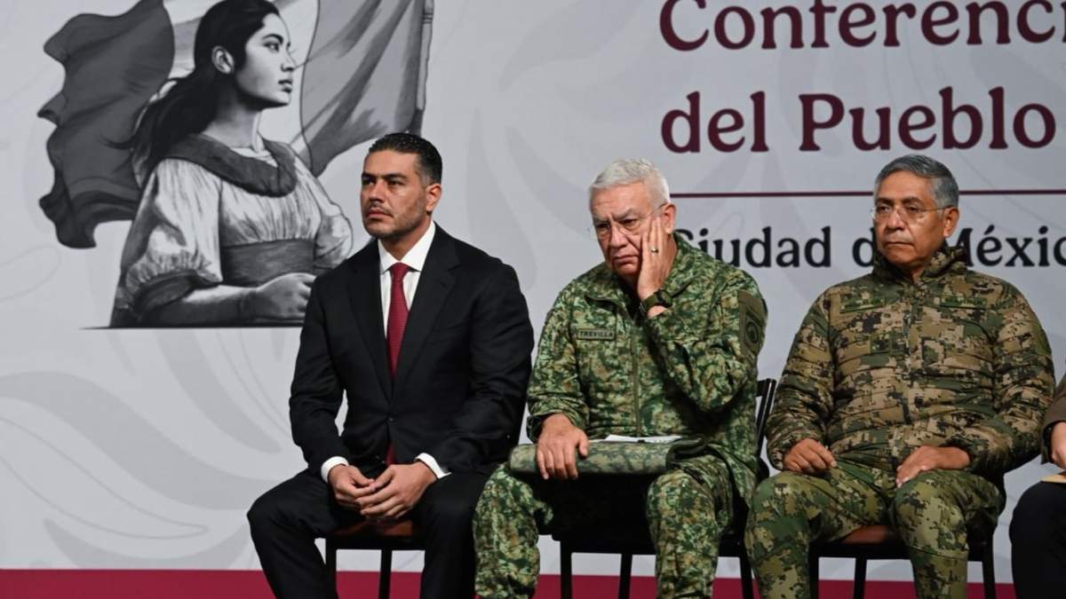 El secretario de Seguridad, Omar García Harfuch en la mañanera